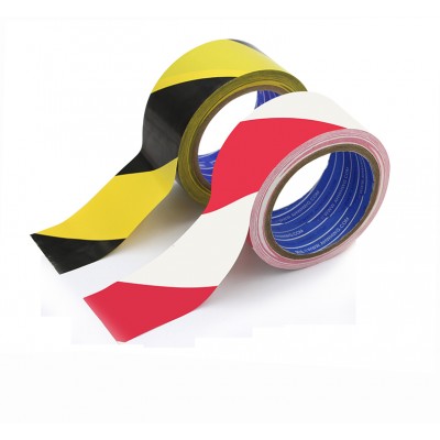 Red and White PVC Adhesive Tape Colored Waterproof Barrier Tape for Warning