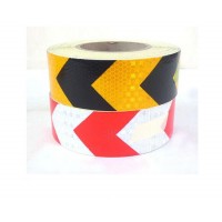 PVC Arrow Safety Truck Sticker Reflective Tape, Yellow/Black Color