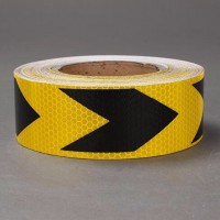 Yellow-Black PVC /PET Road Reflective Tape for Vehicle Conspicuity